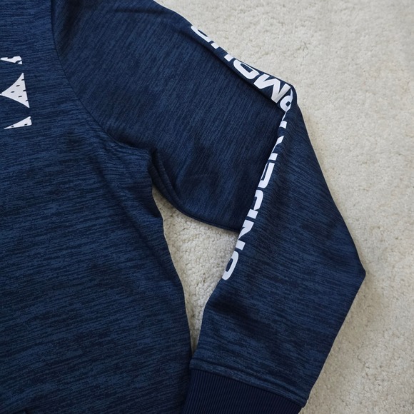 Under Armour ColdGear Hoodie Men's Sz MedLoose Fit Navy Blue Sweatshirt - Picture 5 of 8